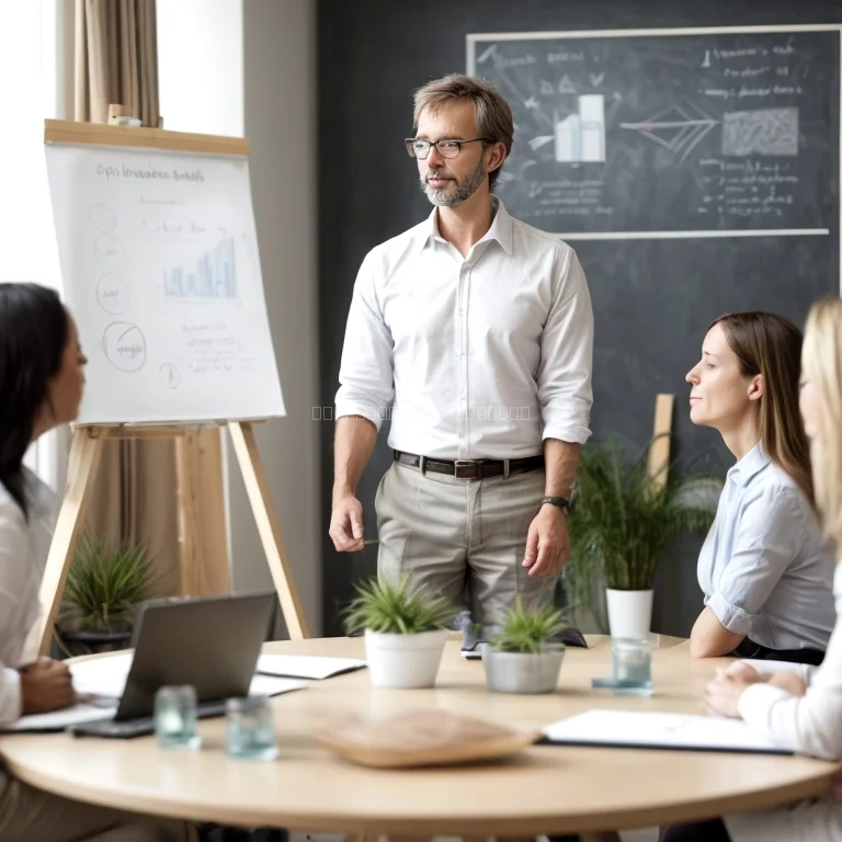 Group course session with business professionals